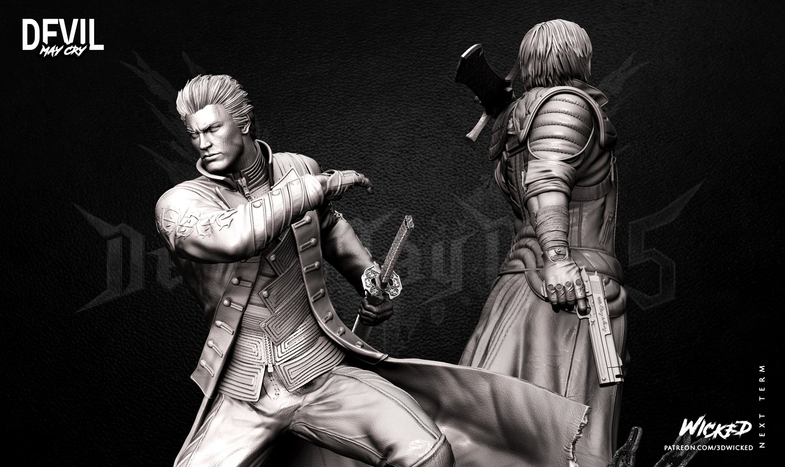 Video Games Dante and Vergil Diorama Sculpture - Image 5