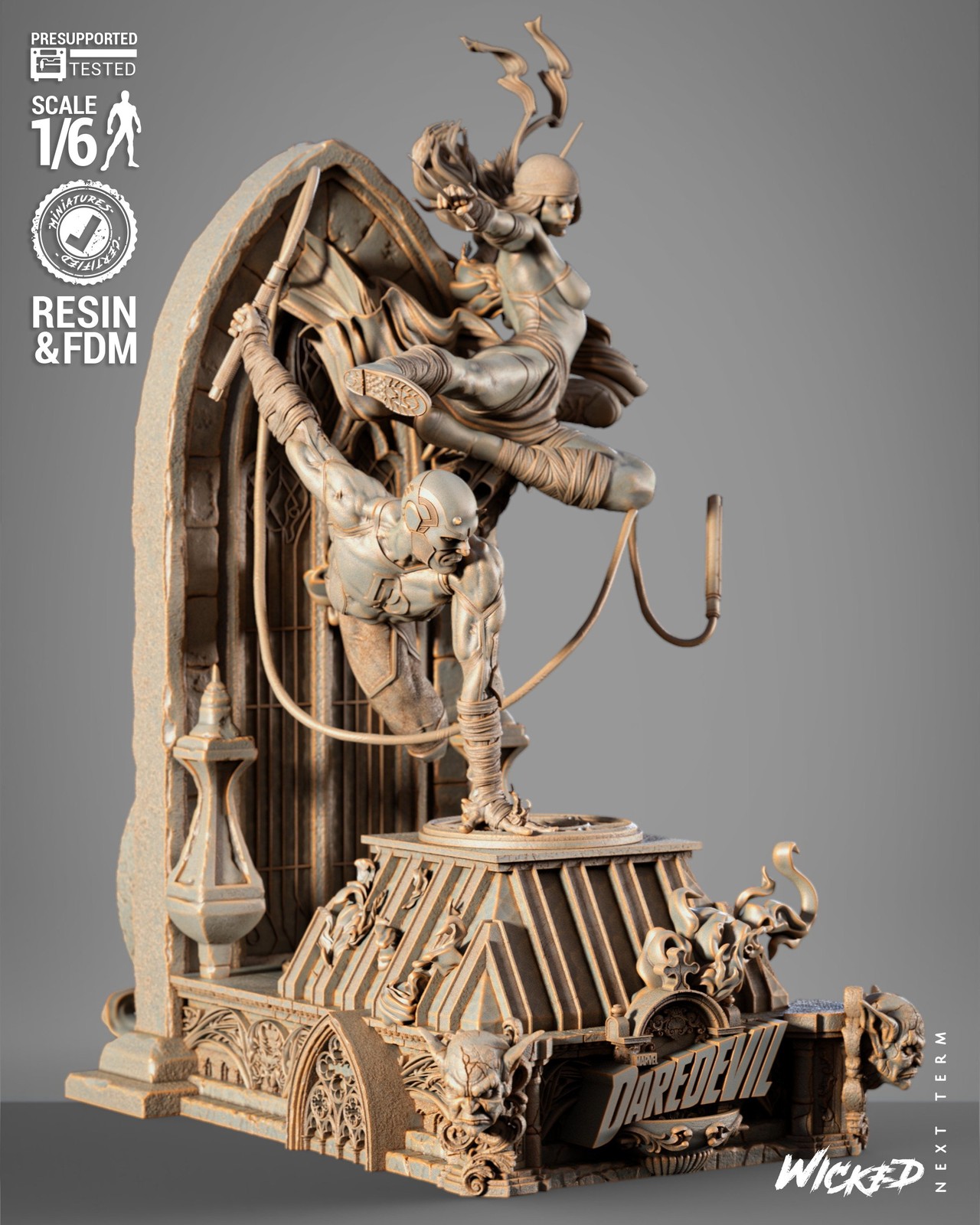 Marvel Daredevil and Electra Diorama - Image 2