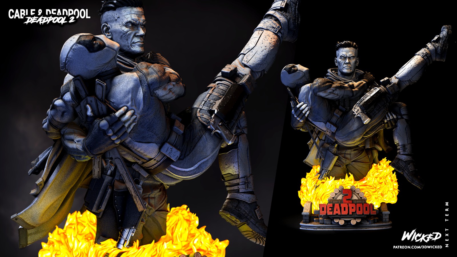 Marvel Deadpool and Cable Bust