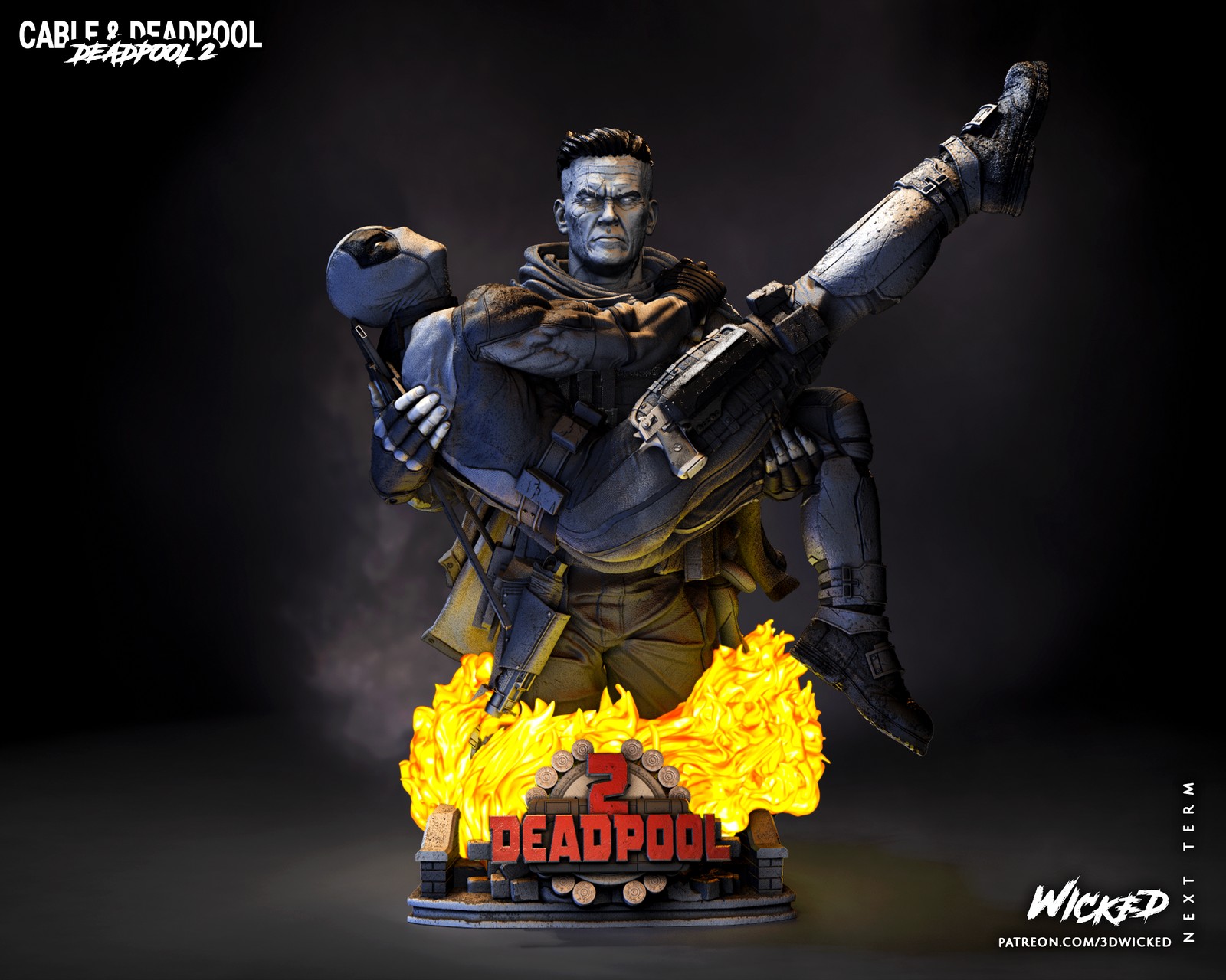 Marvel Deadpool and Cable Bust - Image 2