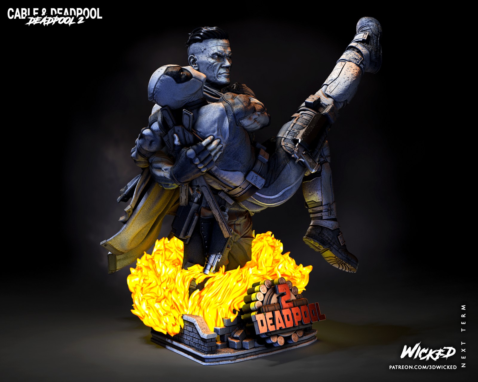 Marvel Deadpool and Cable Bust - Image 3