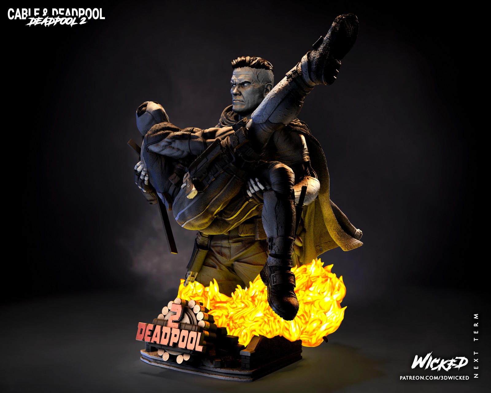 Marvel Deadpool and Cable Bust - Image 5