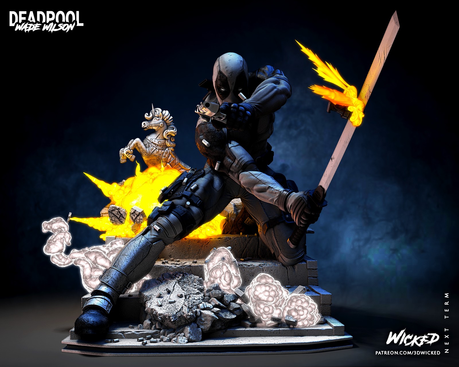 Marvel Deadpool Sculpture - Image 2