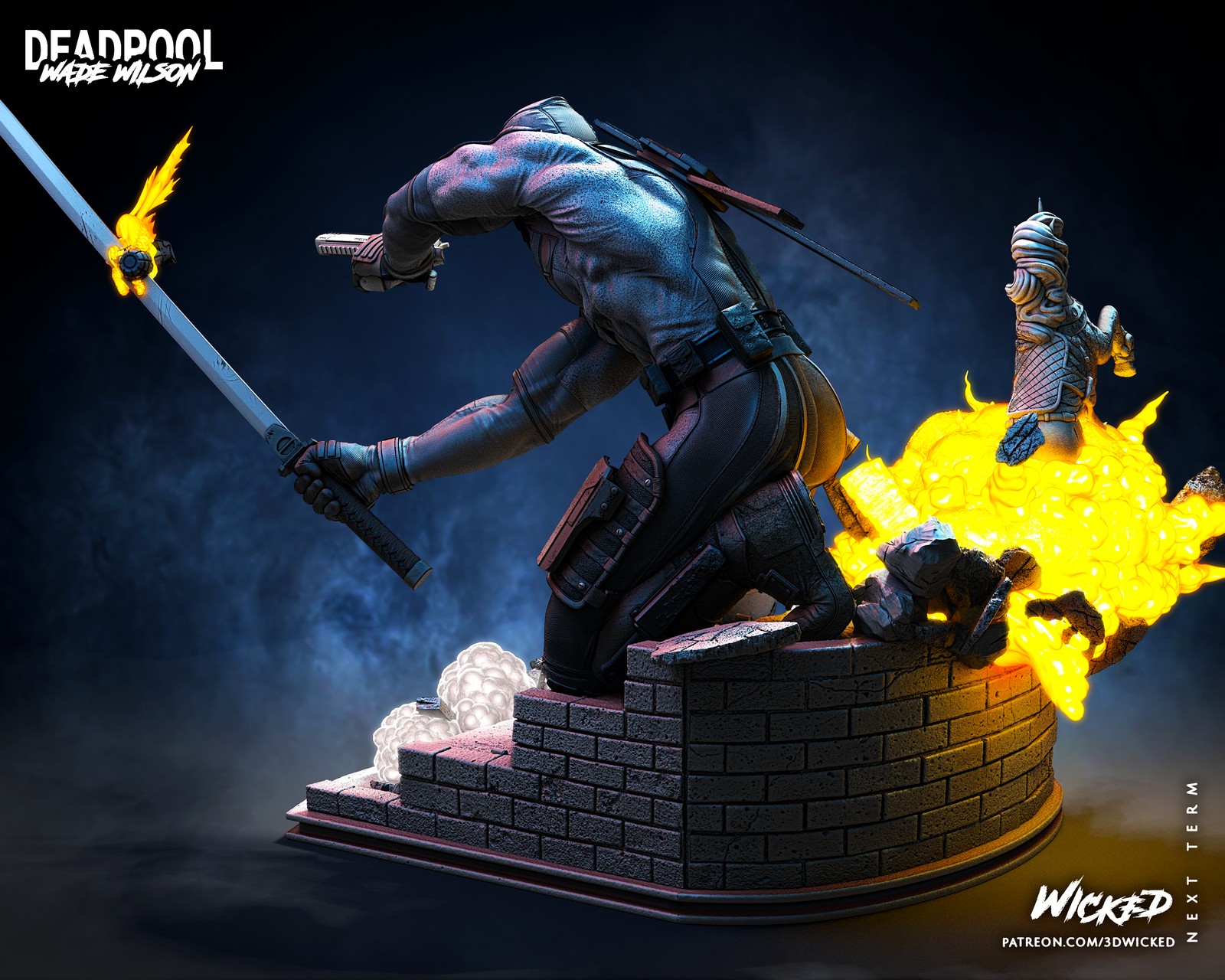 Marvel Deadpool Sculpture - Image 5