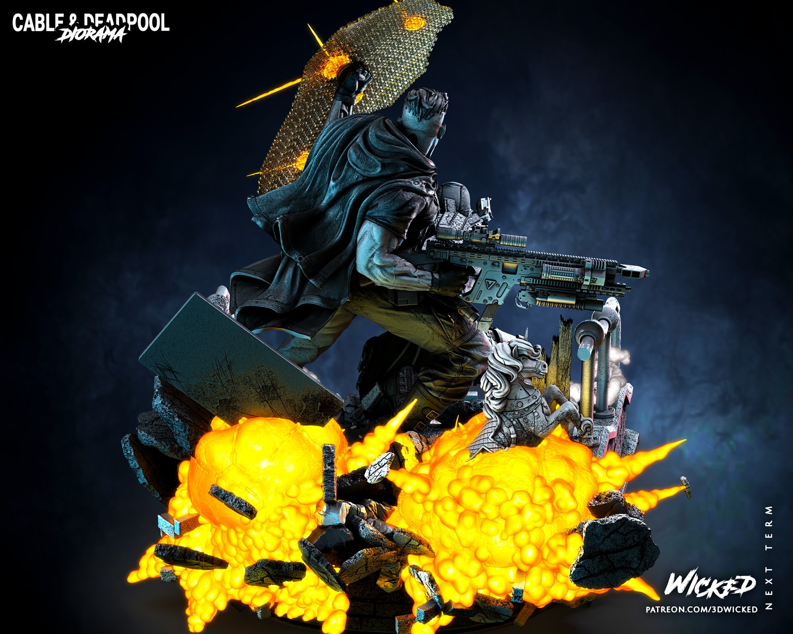 Marvel Deadpool and Cable Diorama - Image 4