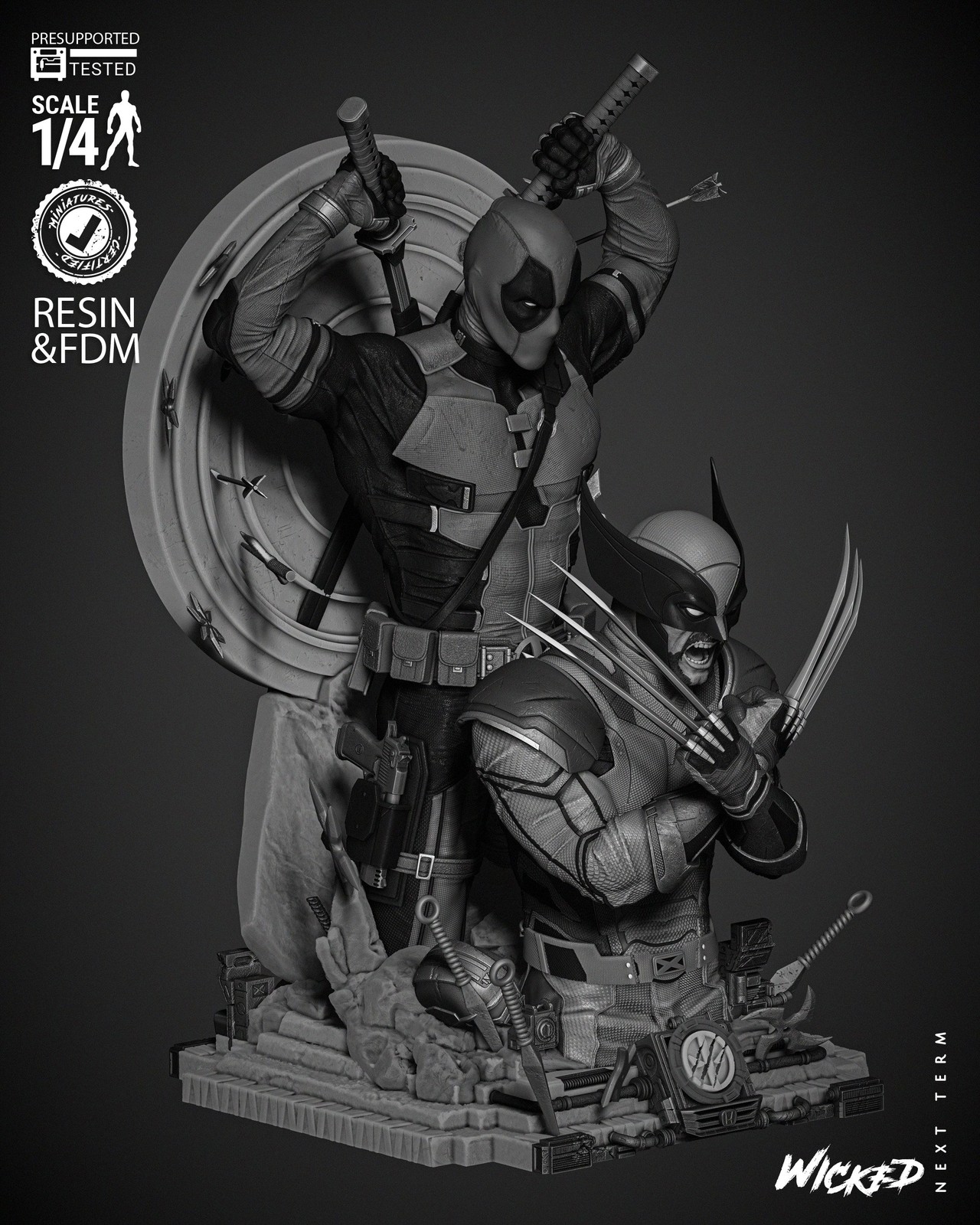 Marvel Deadpool and Wolverine 2024 Bust Diorama - Image 2