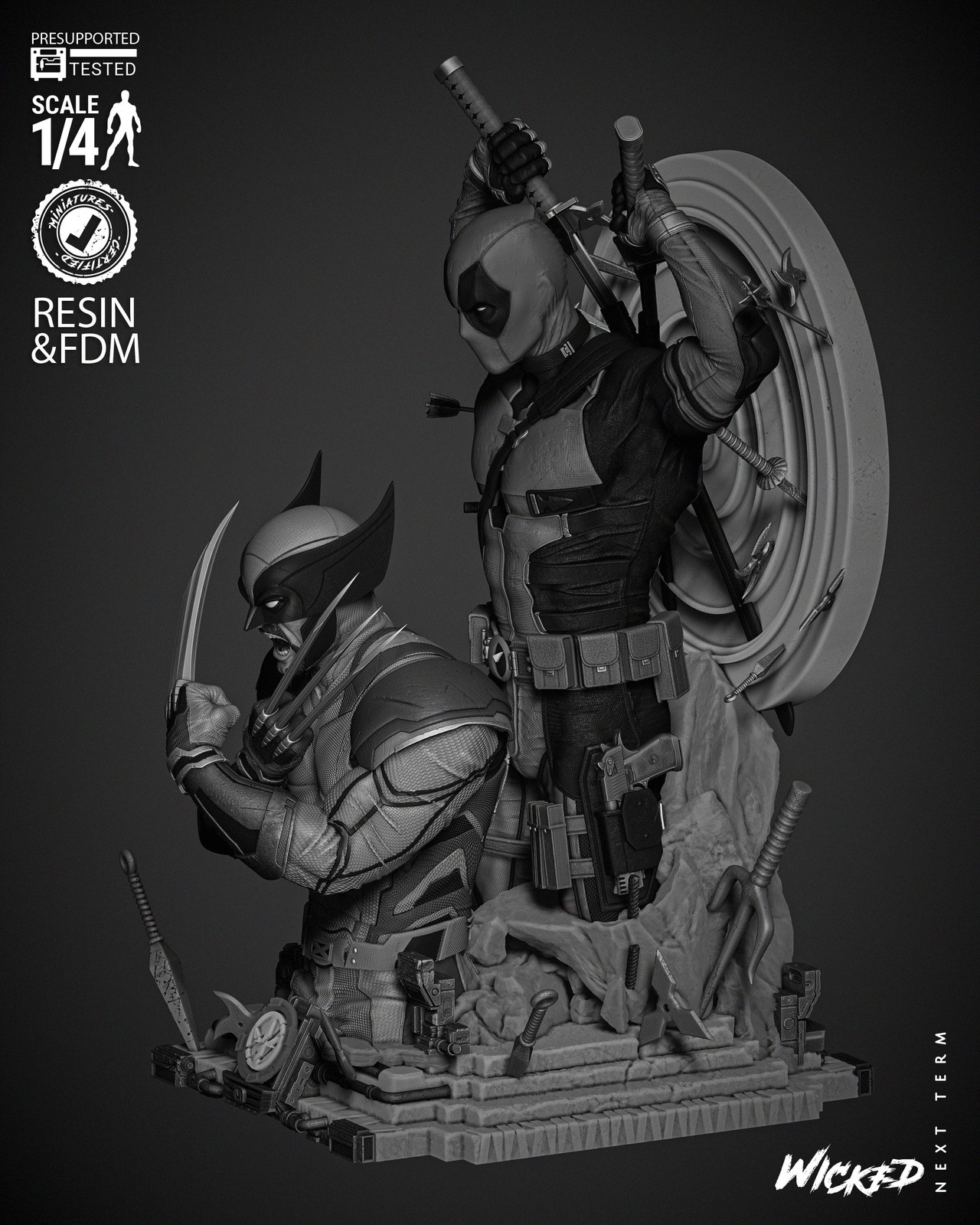 Marvel Deadpool and Wolverine 2024 Bust Diorama - Image 3