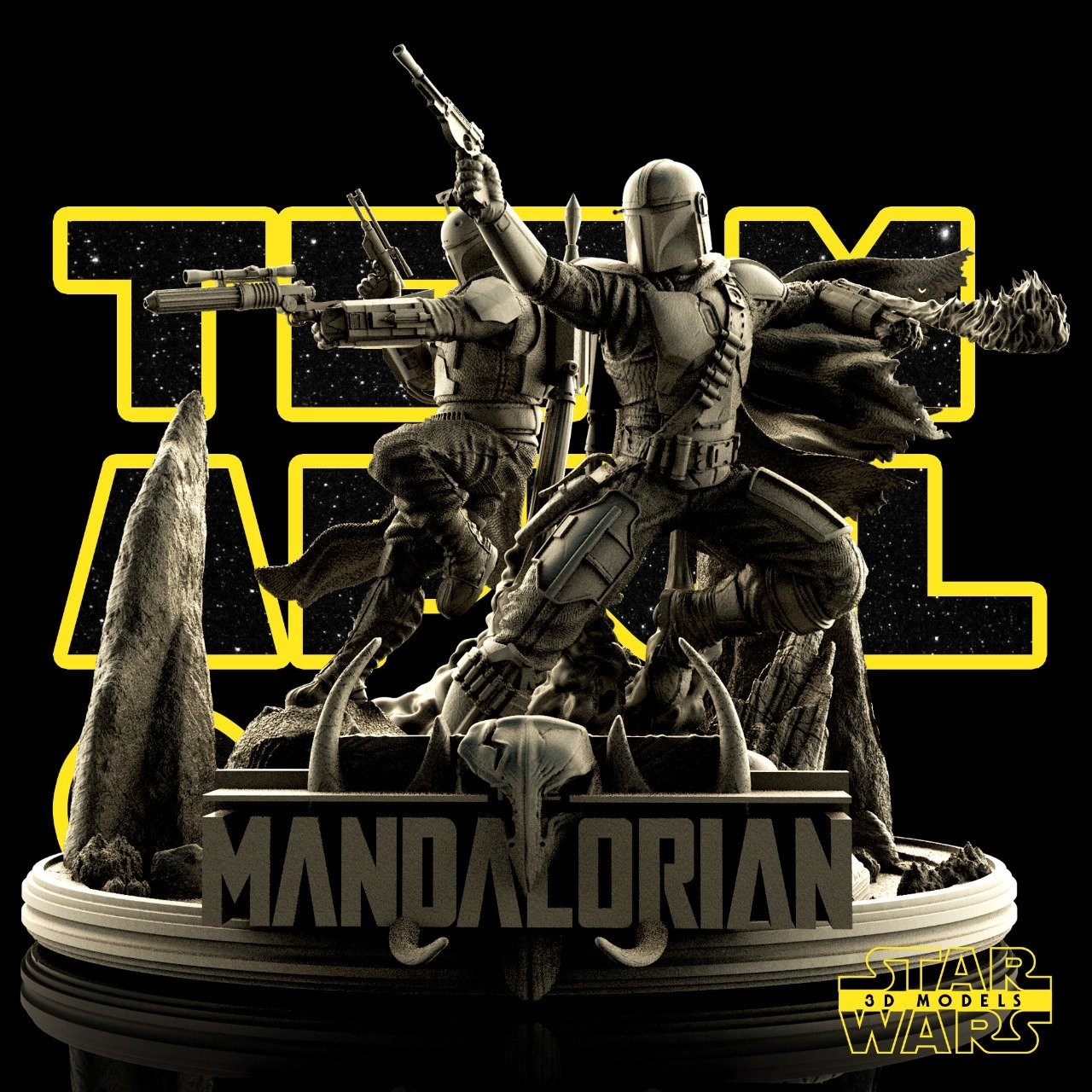 Mandalorian Diorama Base