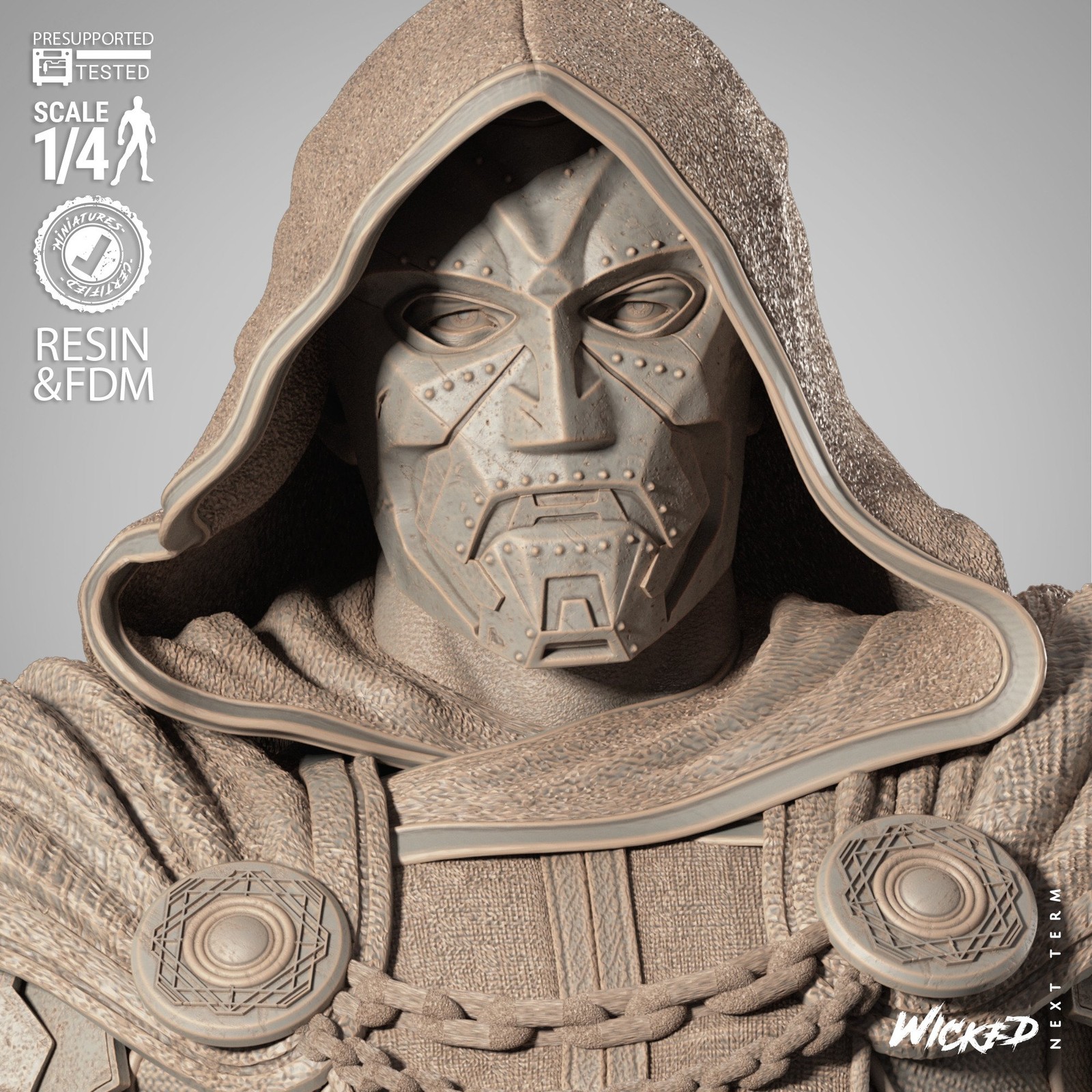 Marvel Dr Doom Portrait Bust - Image 3