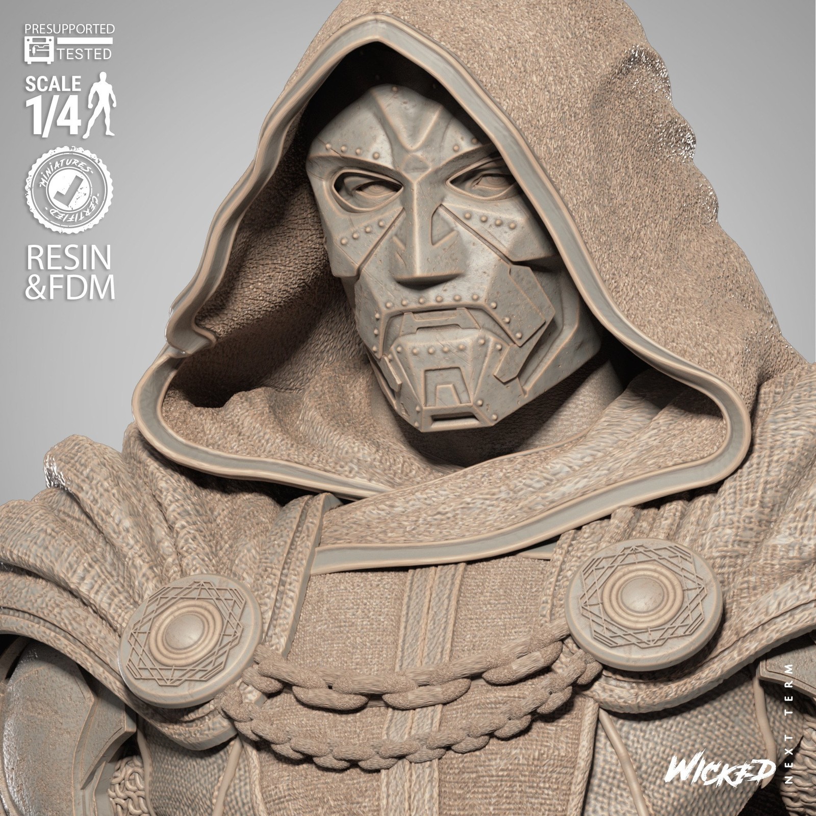 Marvel Dr Doom Portrait Bust - Image 5