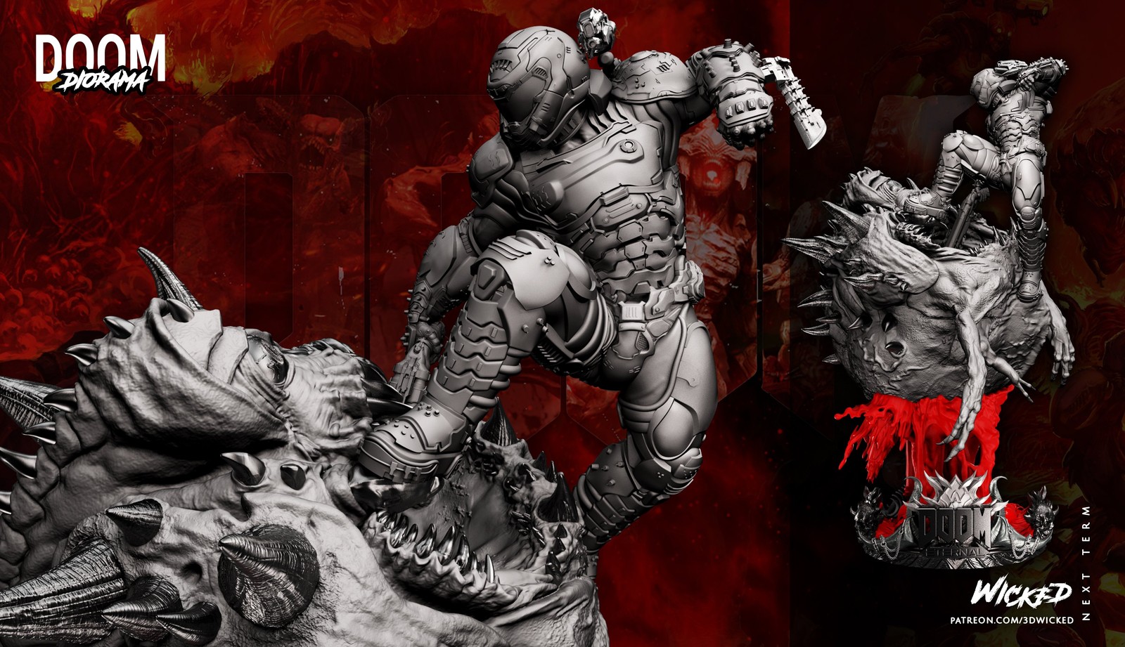 Video Game Doom Slayer Diorama