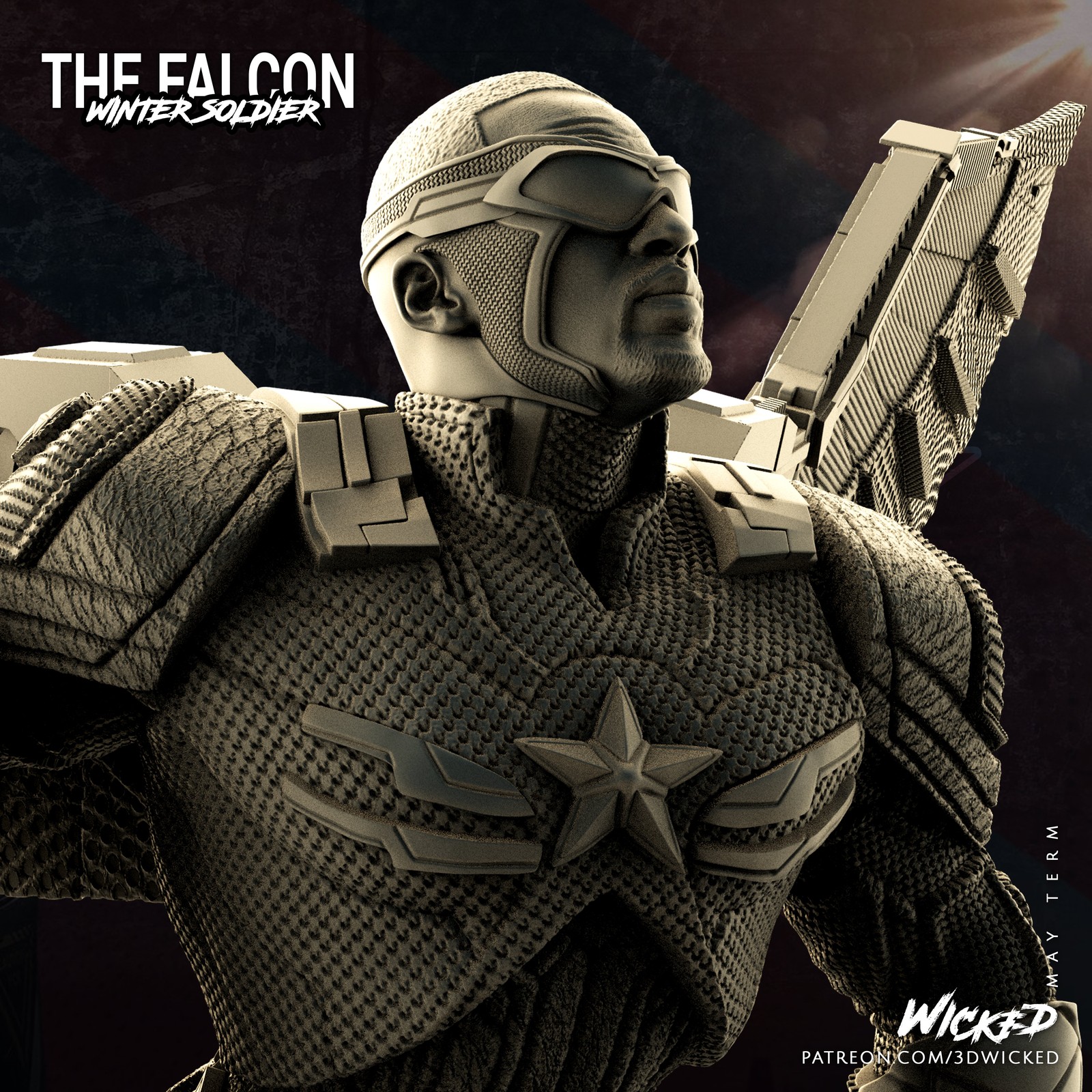 Marvel Falcon - Captain America Sculpture - Image 5