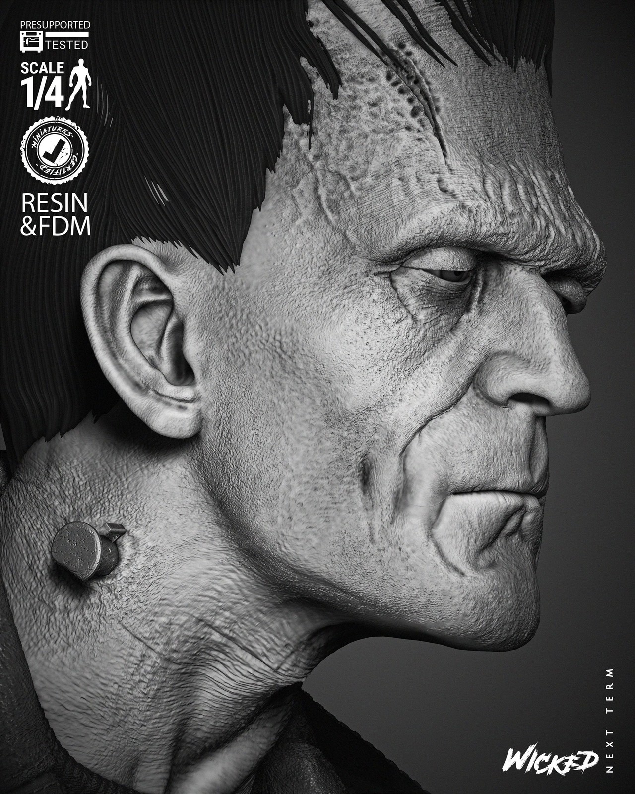 Frankenstein Portrait Bust - Image 3