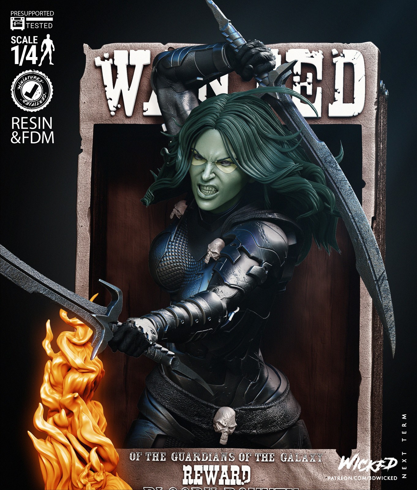 Marvel Gamora Comic Version Poster Bust - Image 3