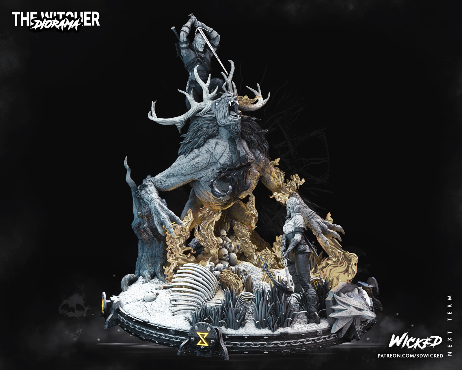 Geralt de Rivia and Ciri Diorama - Image 2