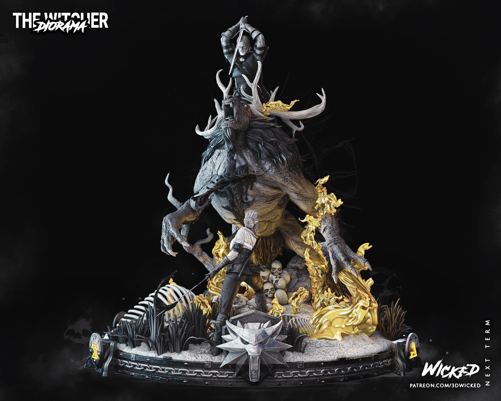 Geralt de Rivia and Ciri Diorama - Image 3