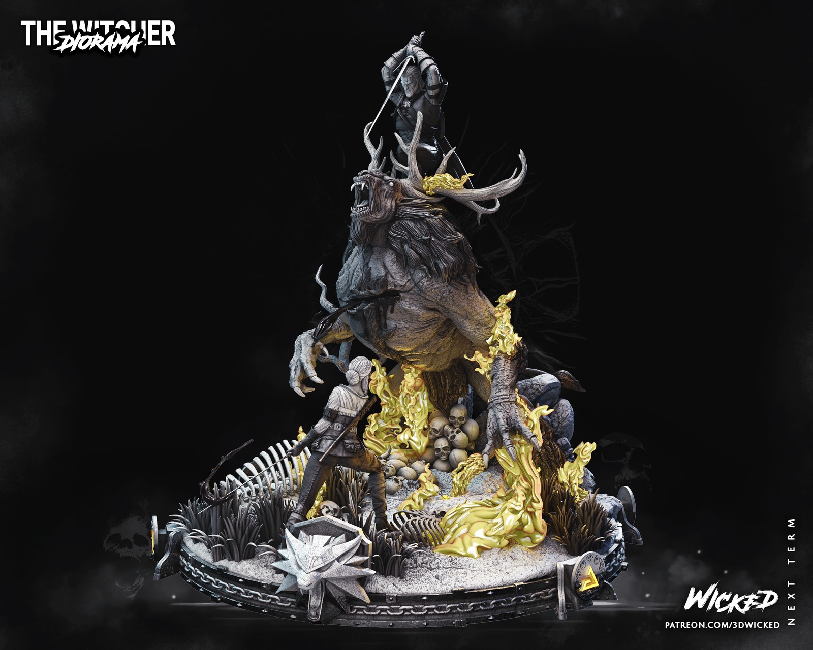 Geralt de Rivia and Ciri Diorama - Image 5