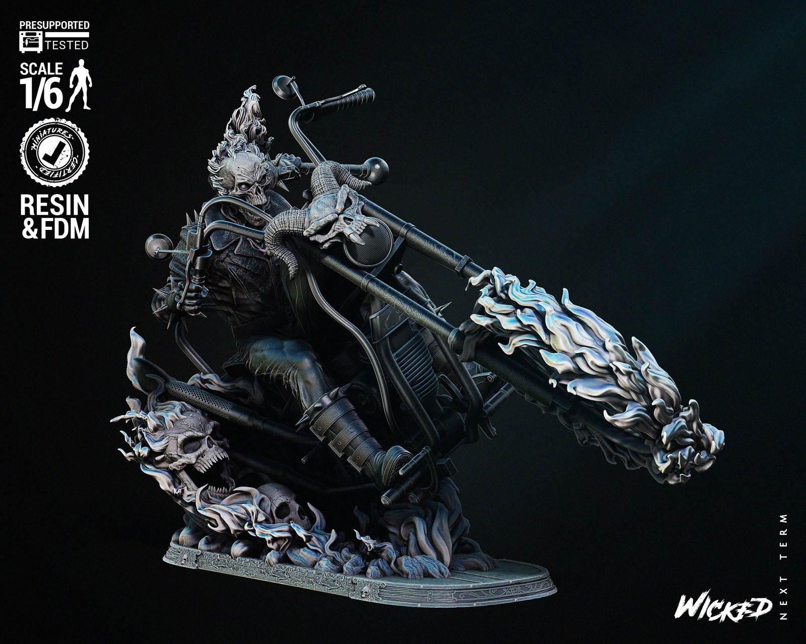Marvel Johnny Blaze Ghost Rider Sculpture - Image 4