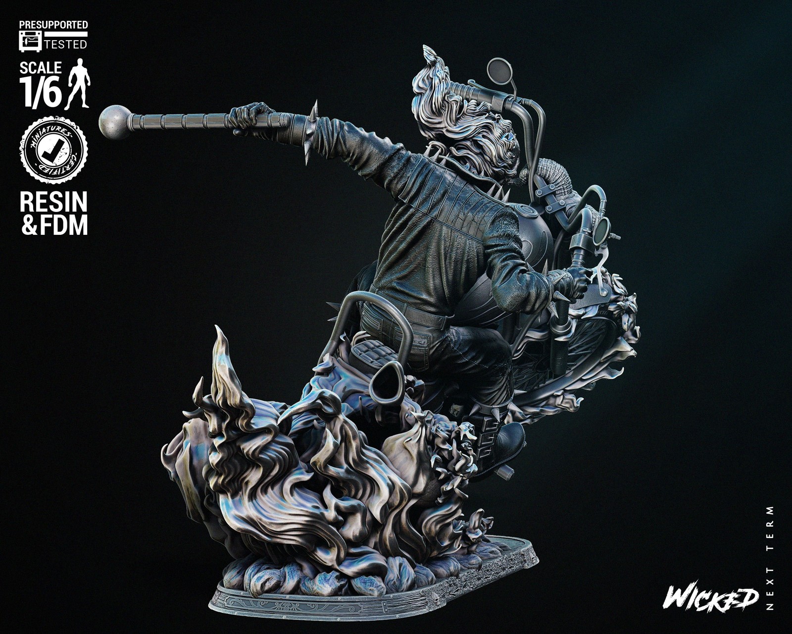 Marvel Johnny Blaze Ghost Rider Sculpture - Image 5