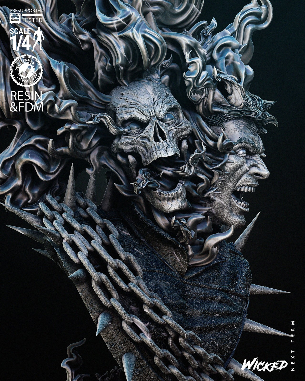 Marvel Ghost Rider Portrait Bust - Image 4