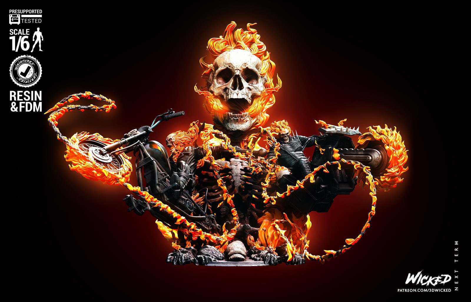 Marvel Ghost Rider Diorama Sculpture