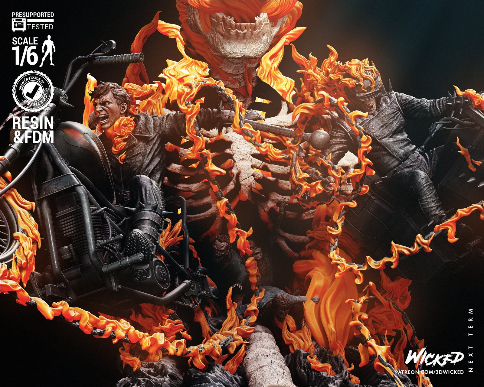 Marvel Ghost Rider Diorama Sculpture - Image 2