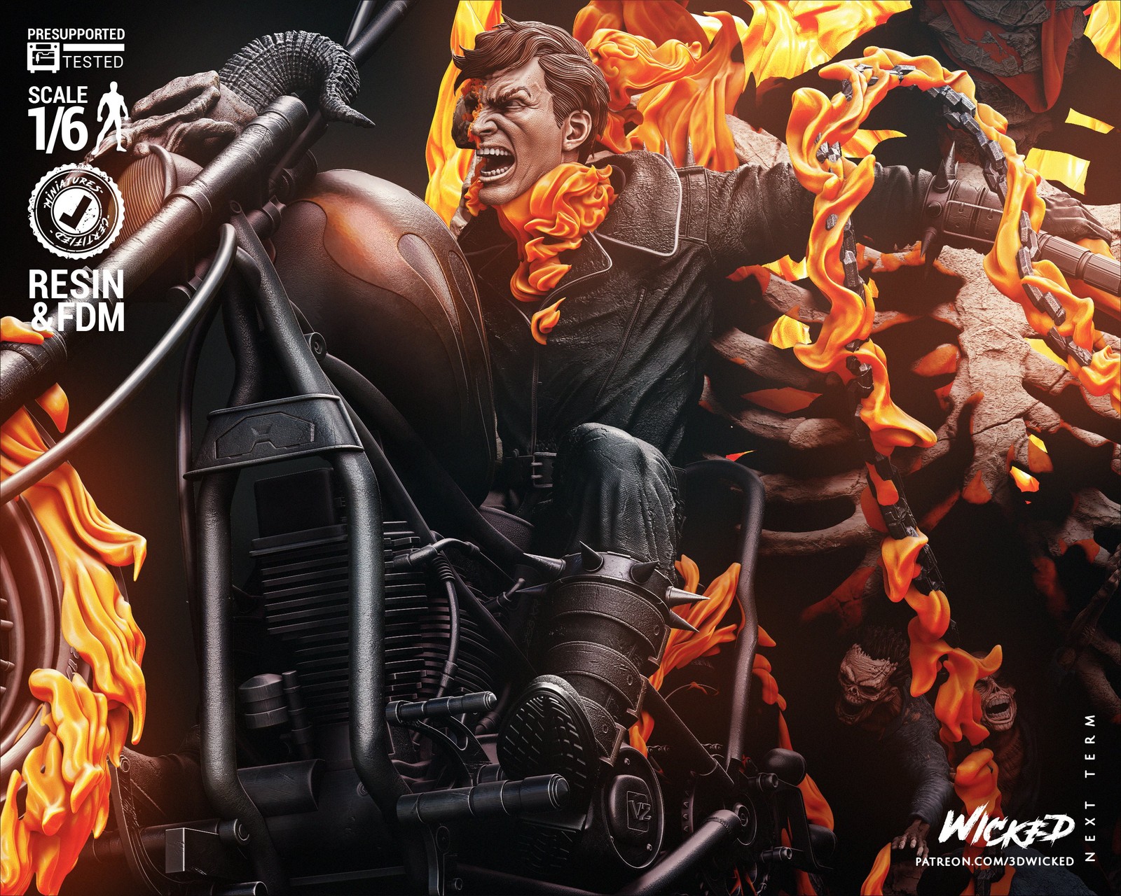 Marvel Ghost Rider Diorama Sculpture - Image 3