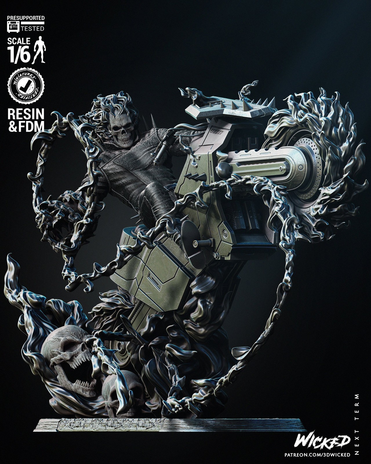 Marvel Danny Ketch Ghost Rider Sculpture - Image 3