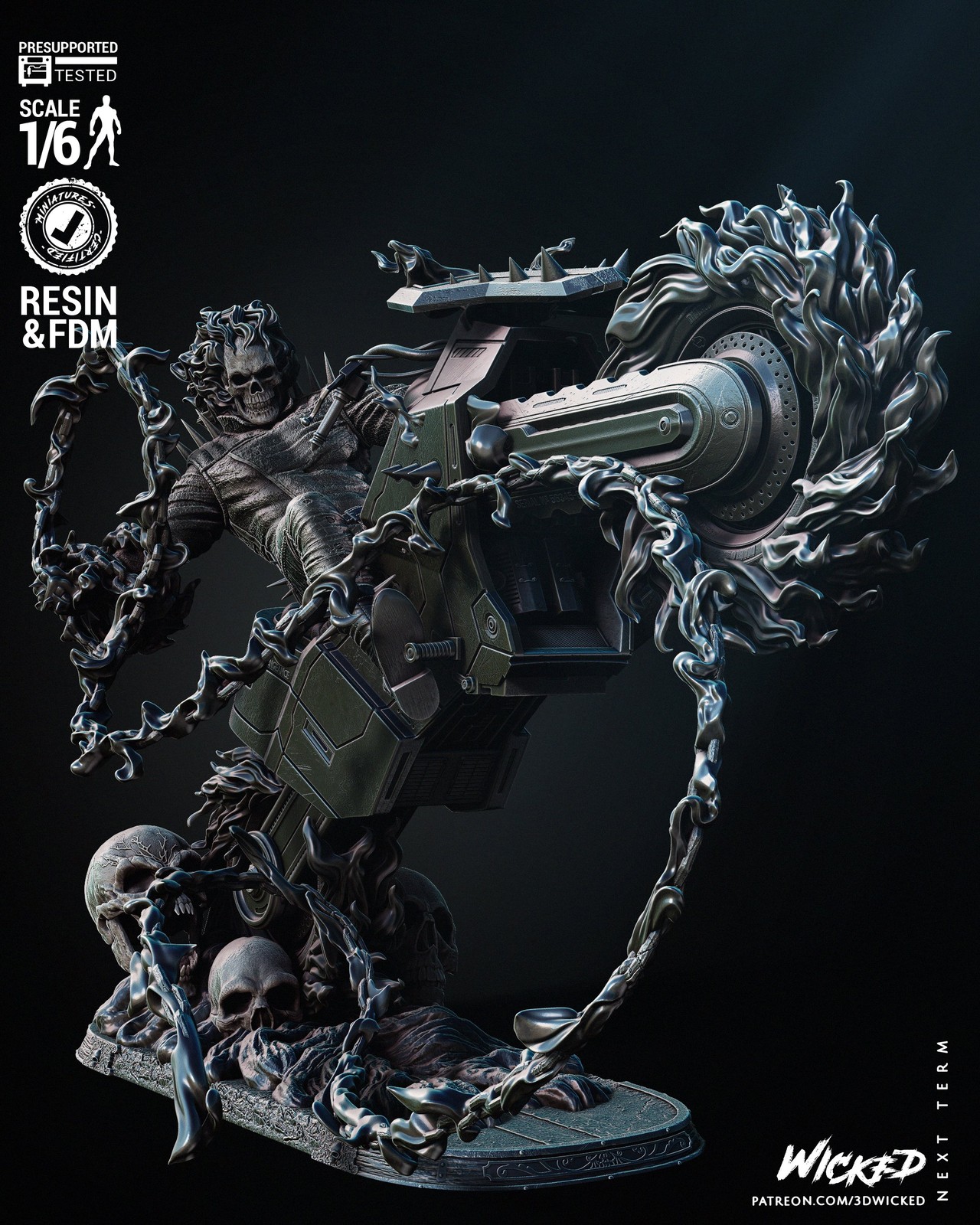 Marvel Danny Ketch Ghost Rider Sculpture - Image 4