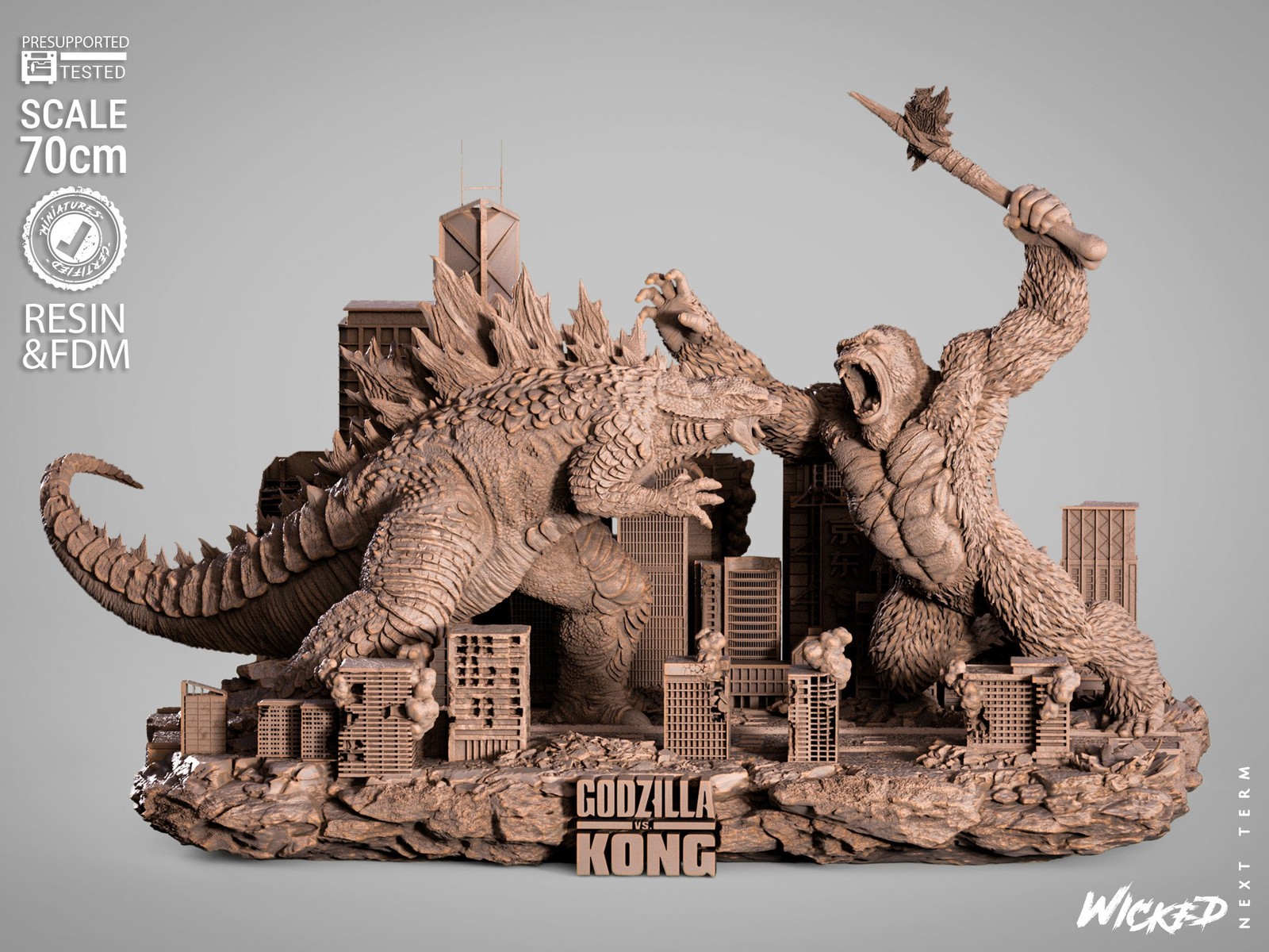 Godzilla VS Kong Diorama Sculpture