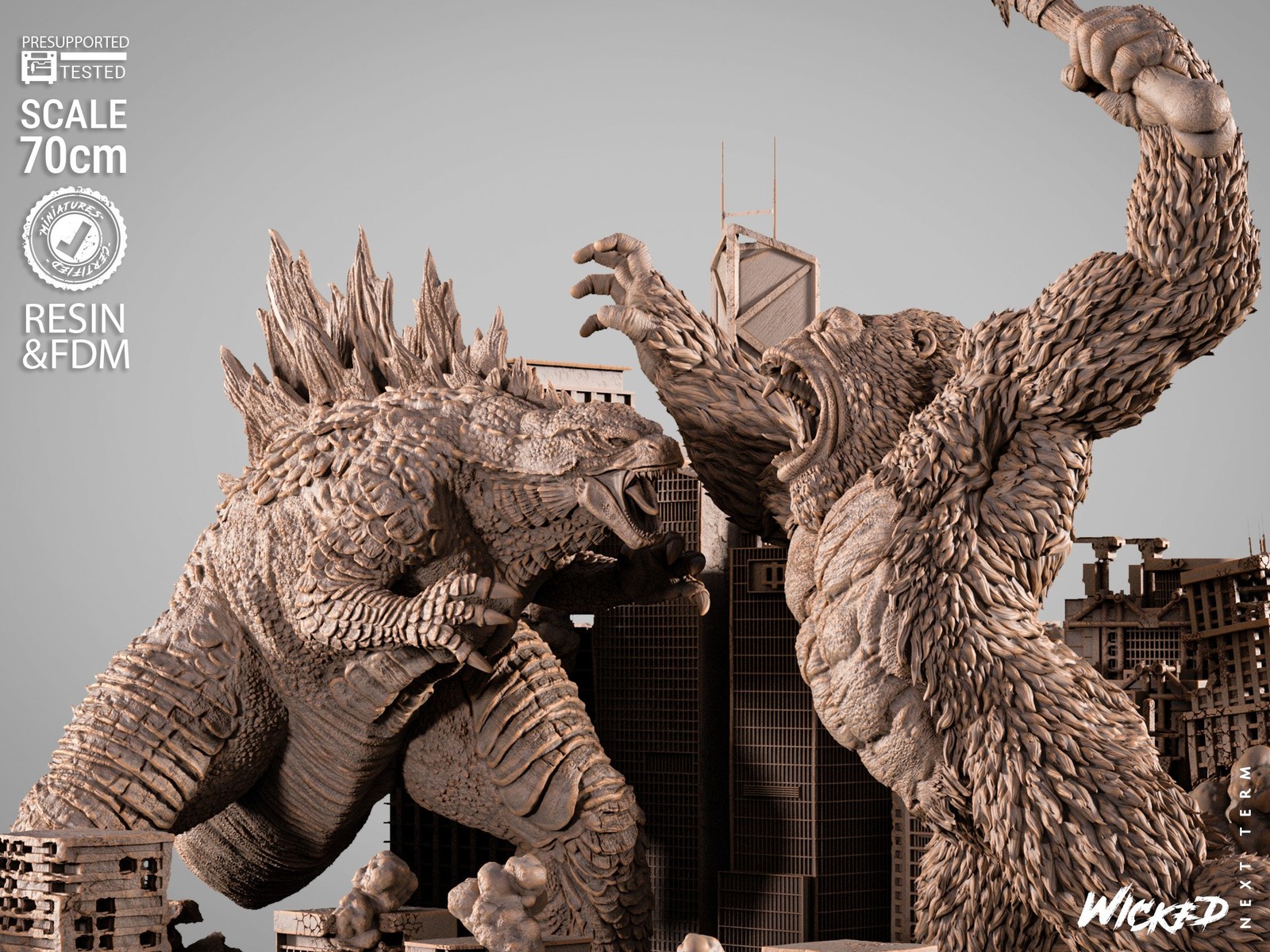 Godzilla VS Kong Diorama Sculpture - Image 2