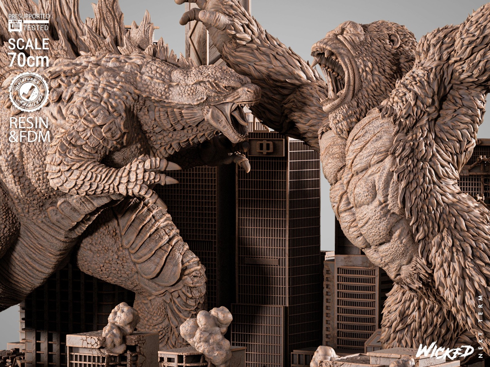 Godzilla VS Kong Diorama Sculpture - Image 3