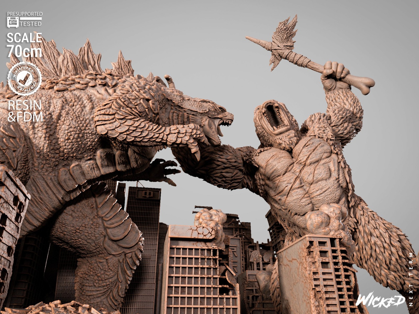 Godzilla VS Kong Diorama Sculpture - Image 4