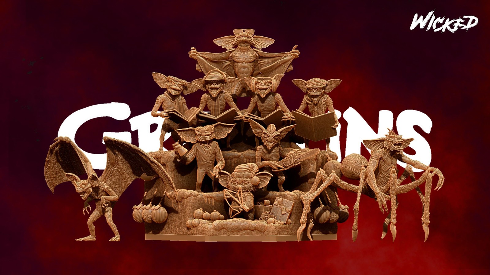 Gremlins Diorama Sculpture