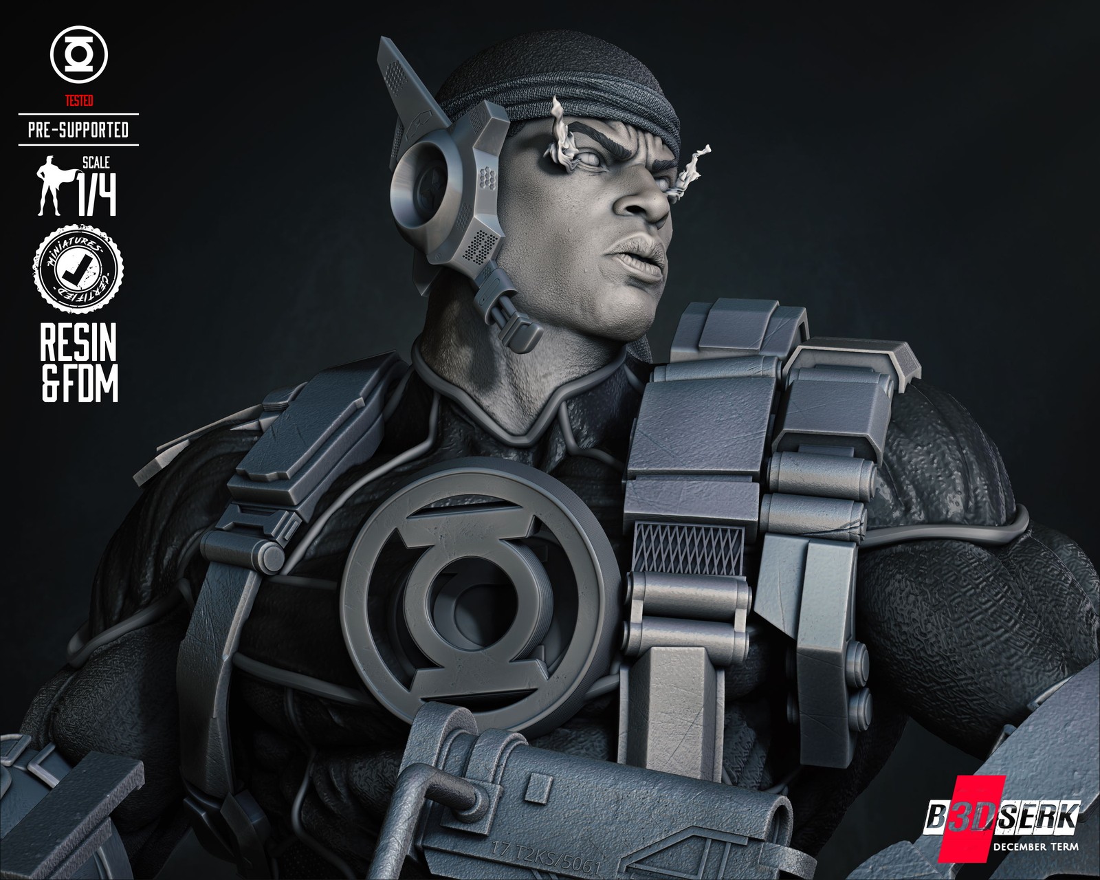 Green Lantern Jhon Stewart Bust - Image 4