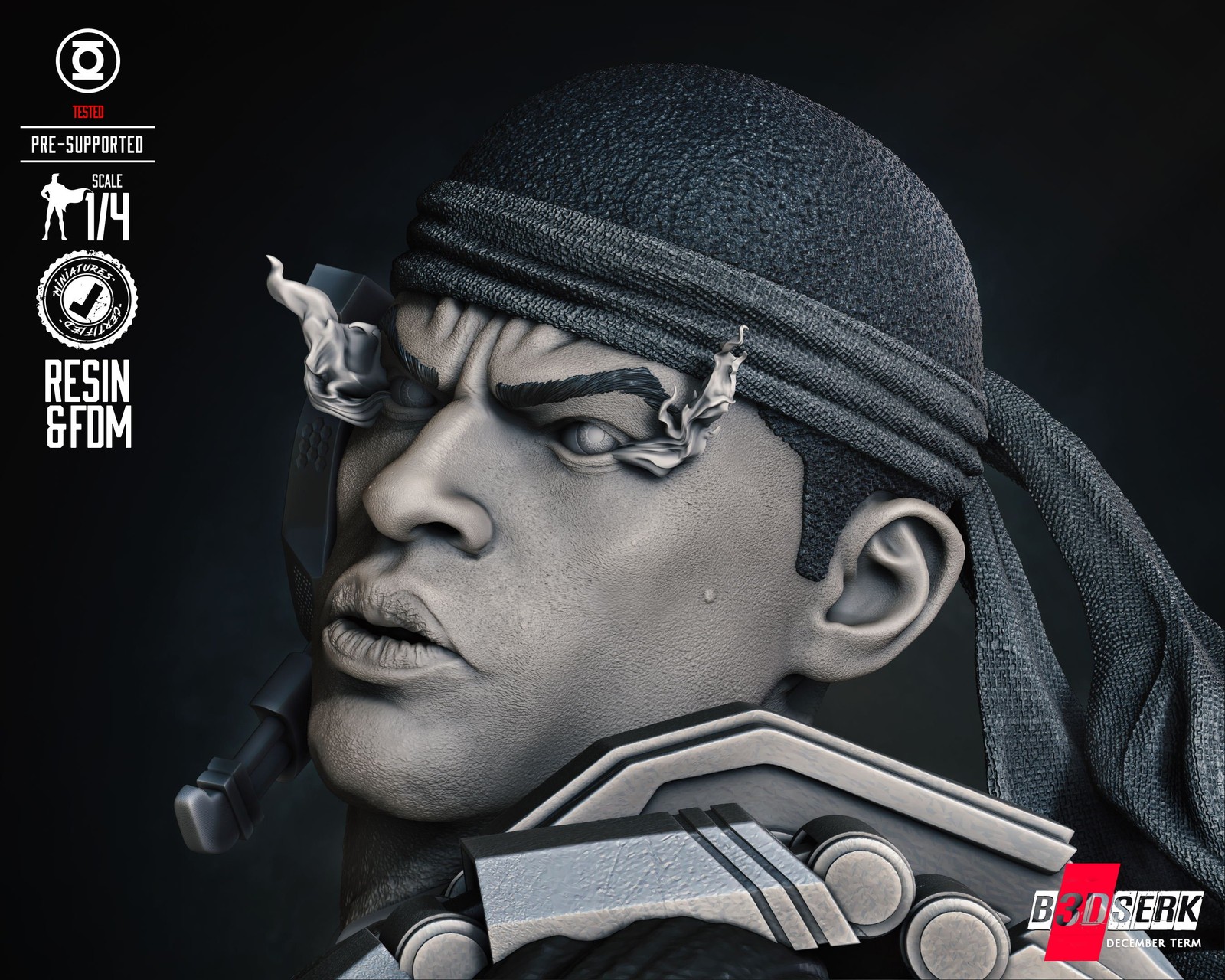 Green Lantern Jhon Stewart Bust - Image 5