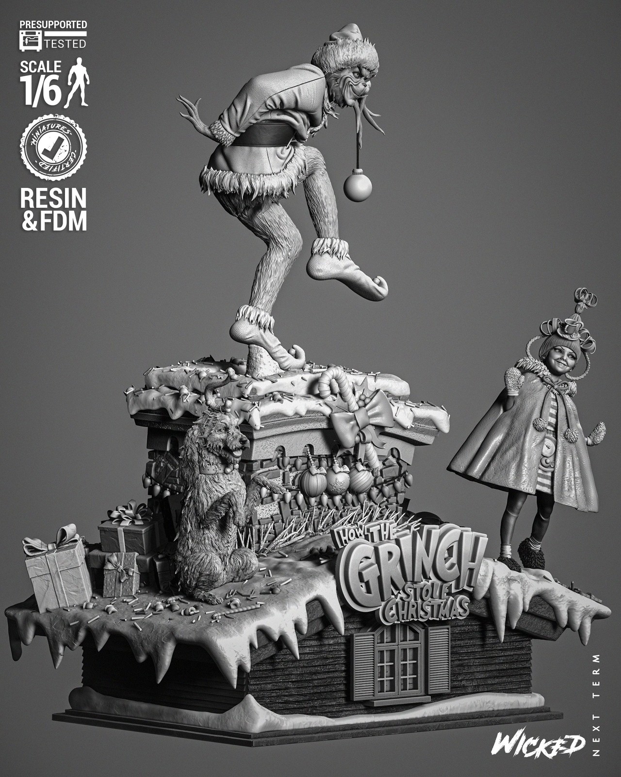 Grinch, Cindy and Dog Diorama - Image 3