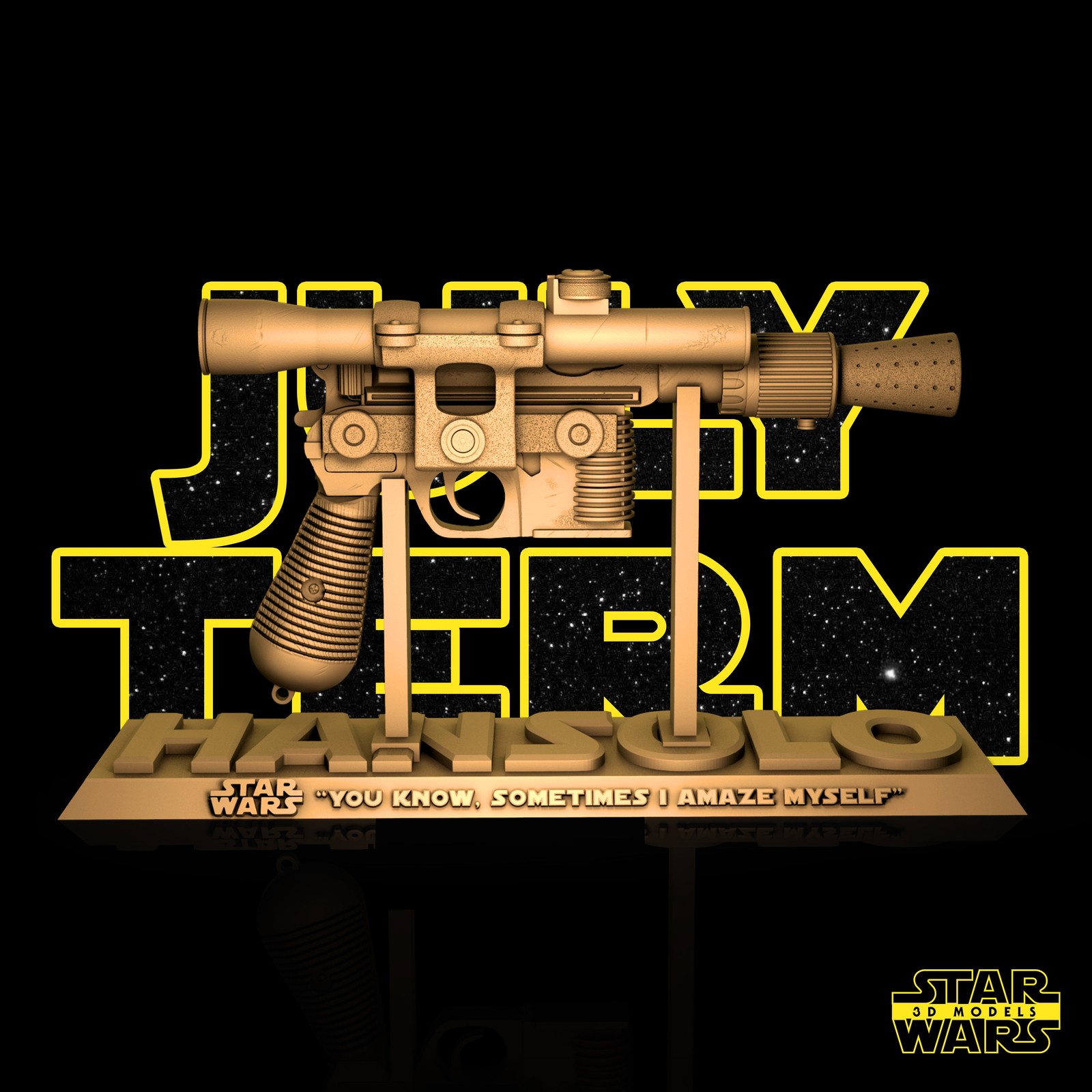 Han Solo Blastech DL-44 Sculpture