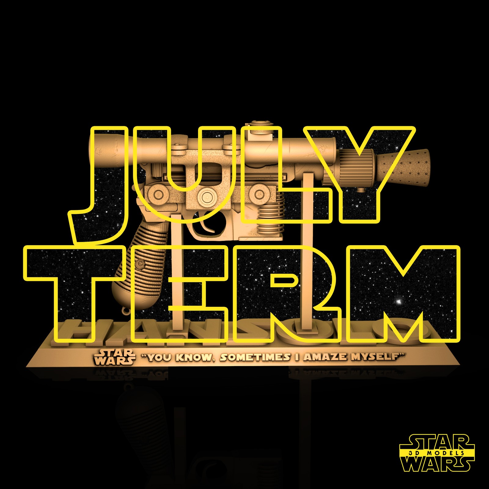 Han Solo Blastech DL-44 Sculpture - Image 2