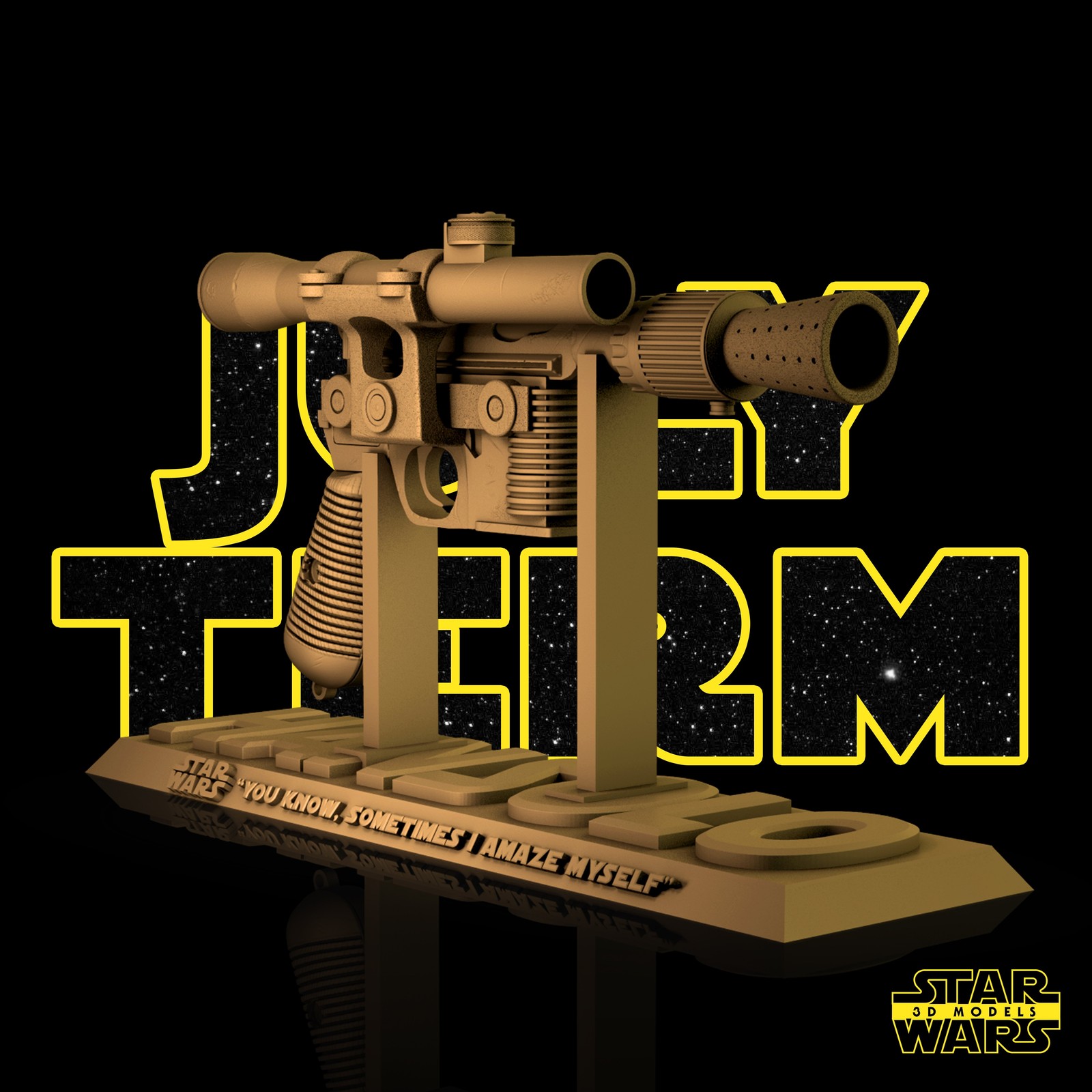 Han Solo Blastech DL-44 Sculpture - Image 3