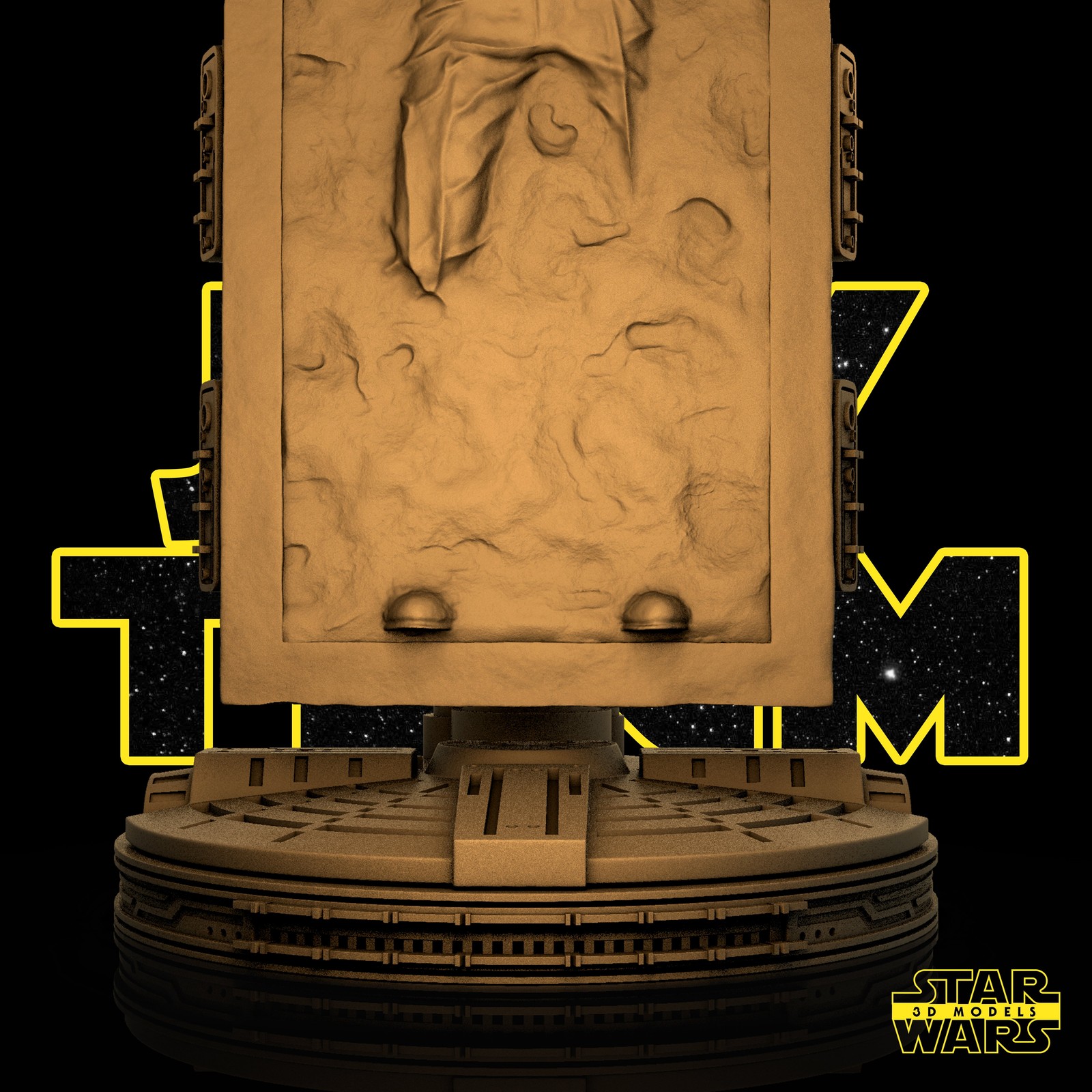 Han Solo On Carbonite Sculpture - Image 3