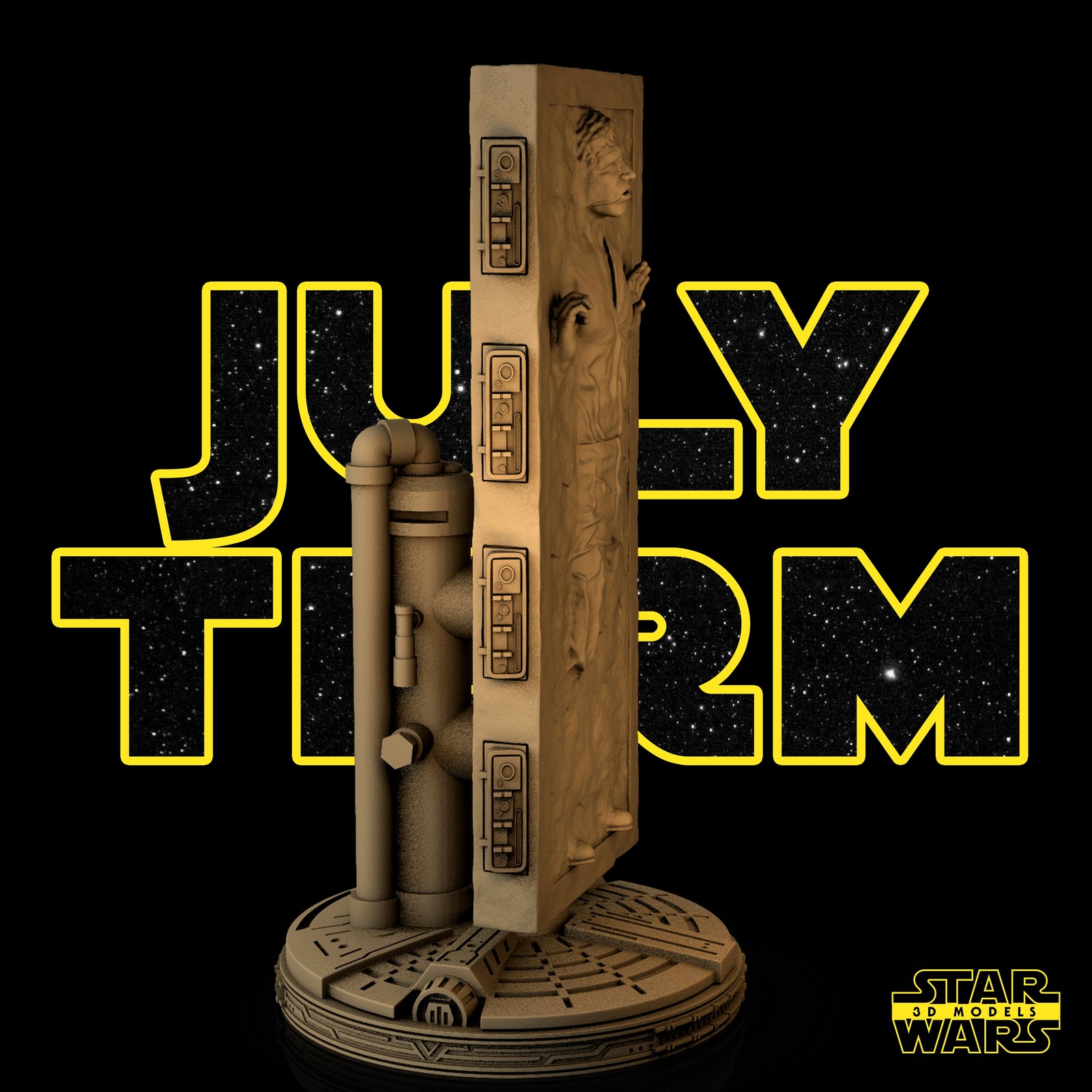 Han Solo On Carbonite Sculpture - Image 5