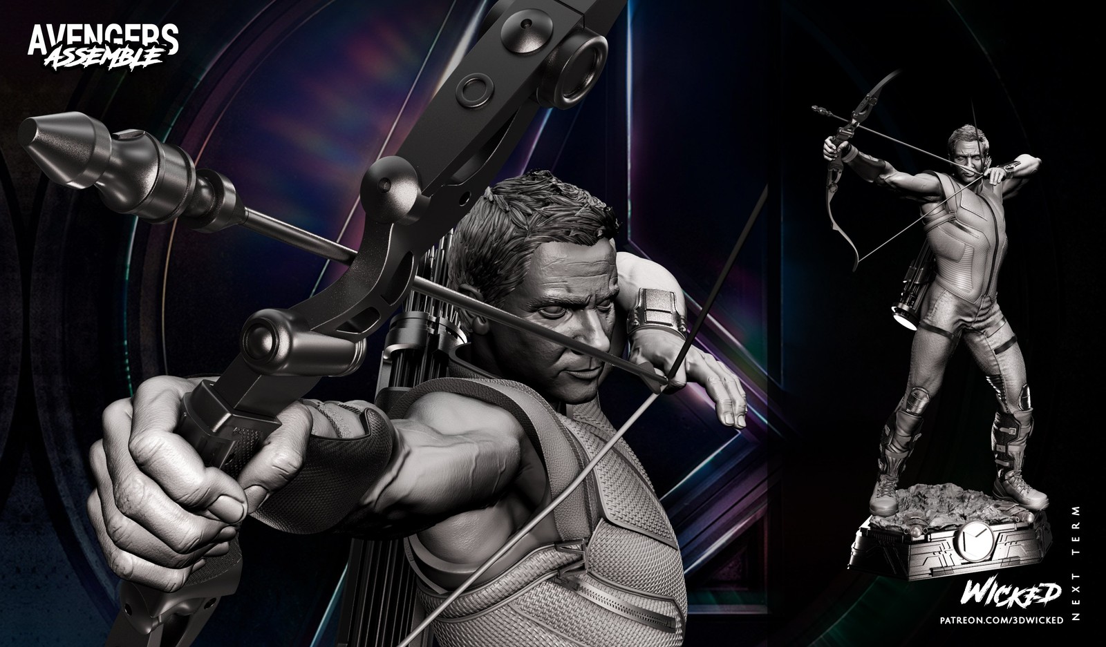 Marvel Hawkeye Avengers Diorama Sculpture