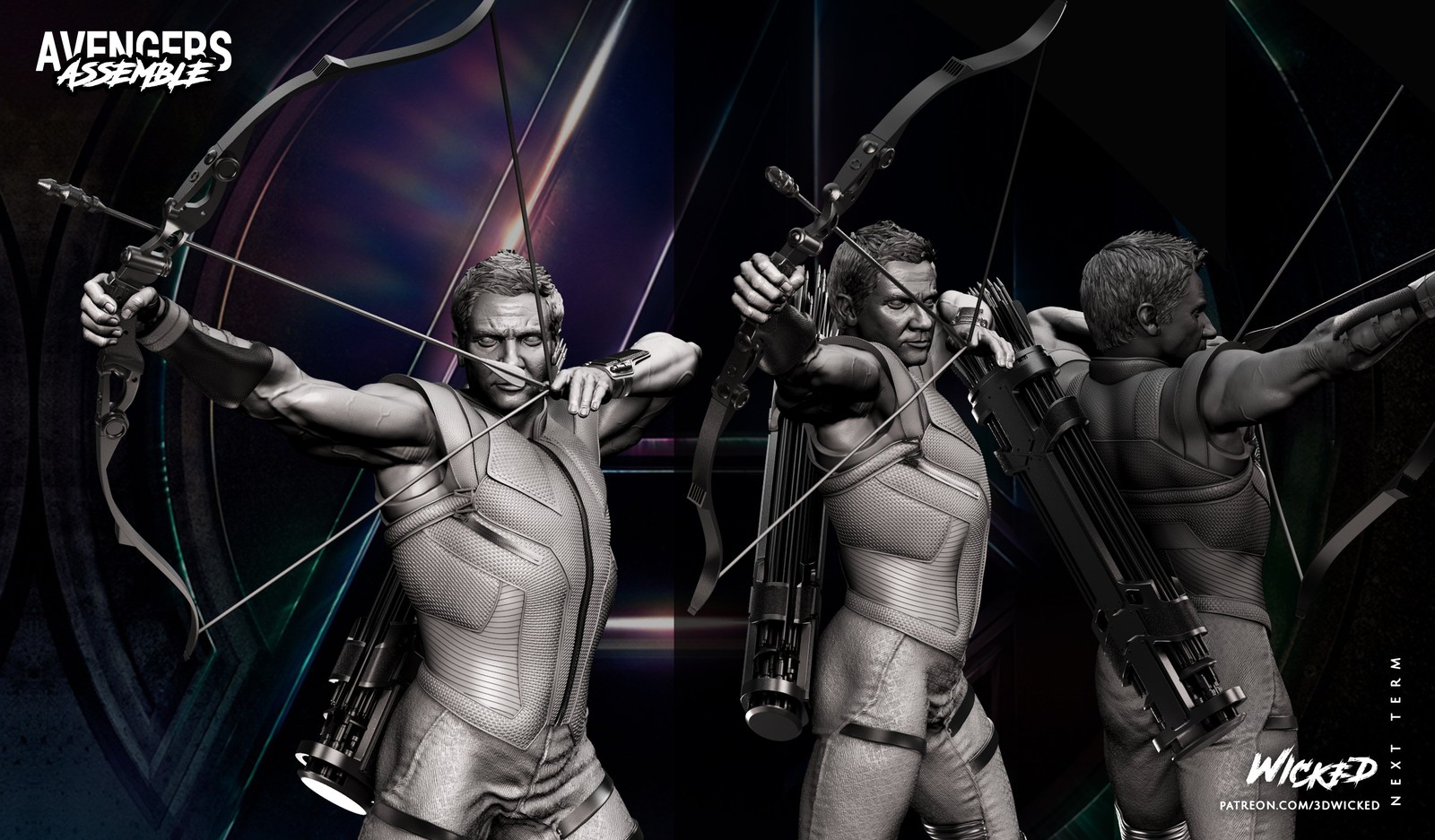 Marvel Hawkeye Avengers Diorama Sculpture - Image 3