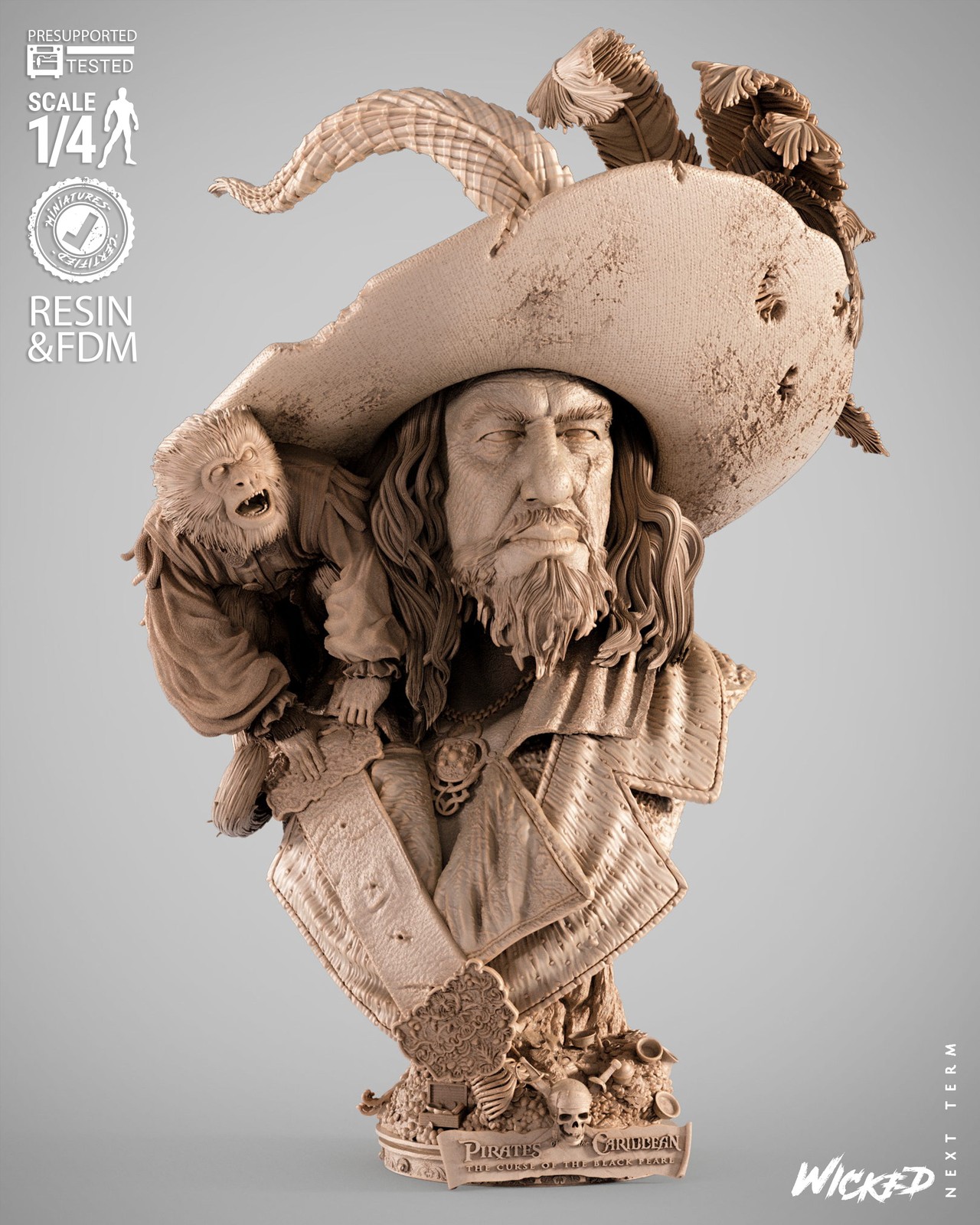 Hector Barbossa Portrait Bust