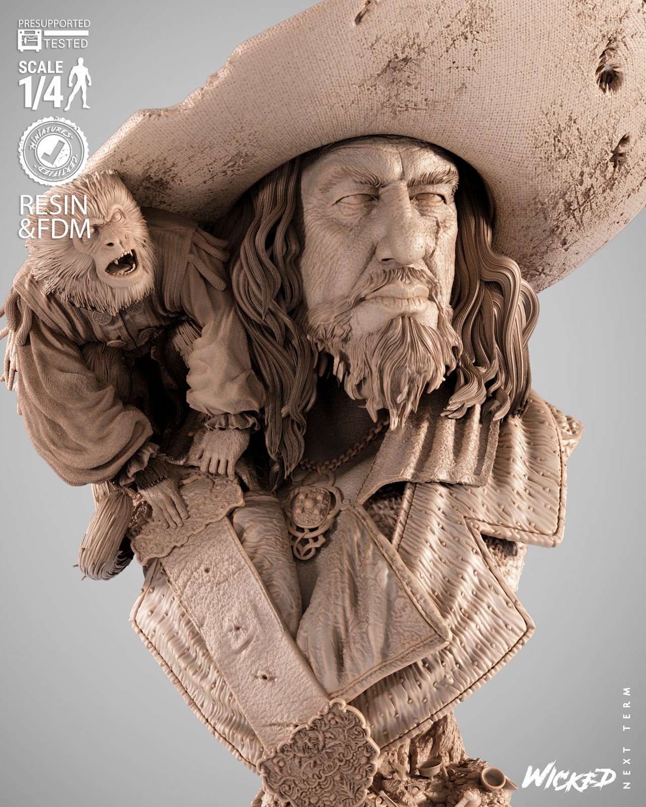 Hector Barbossa Portrait Bust - Image 3