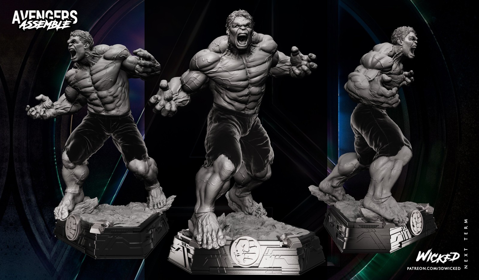Marvel Hulk (Avengers Diorama) Sculpture - Image 2