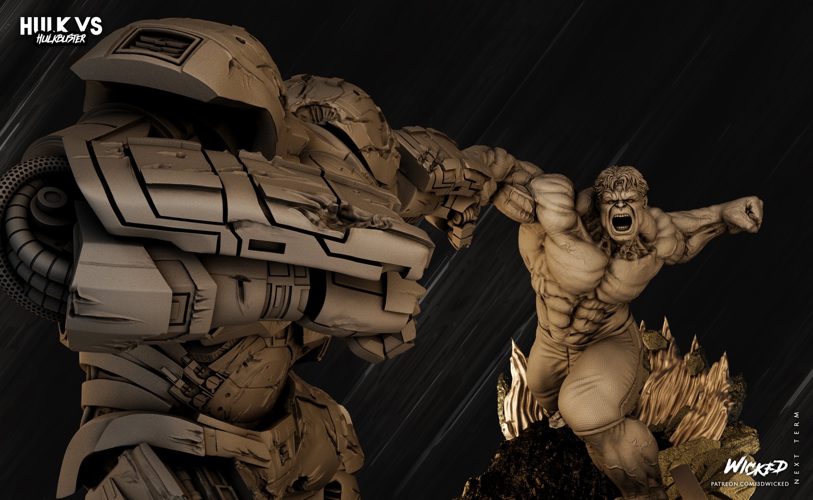 Marvel Hulk vs Hulkbuster Diorama Base - Image 5