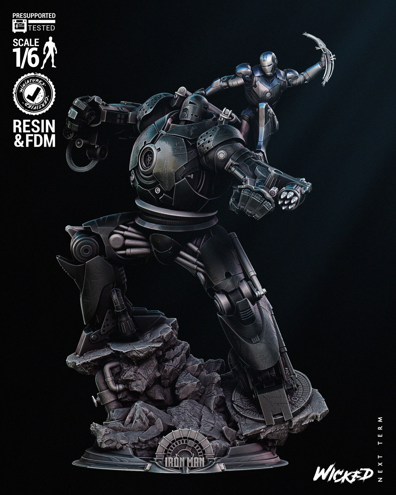 Marvel Iron Man and Iron Monger Diorama Sculpture - Image 2
