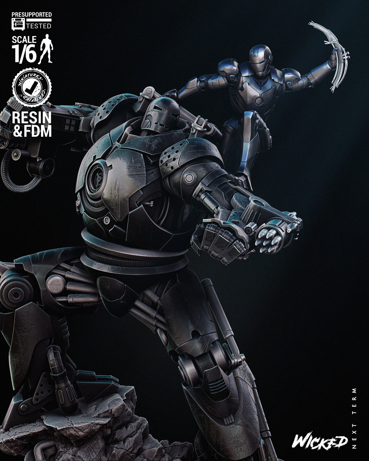 Marvel Iron Man and Iron Monger Diorama Sculpture - Image 3